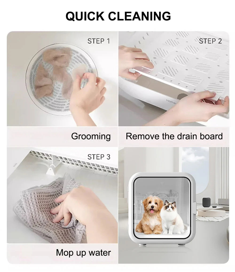 KTX-009107 Adjustable Speed Silent Automatic Pet Hair Dryer Box for Small to Medium Pets