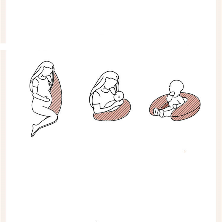 KTX-009299 Organic Cotton Pillow for Children and Pregnant Women, Ergonomic Design, Soft Polyester Filling, 38x170x25cm