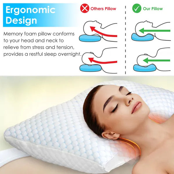 KTX-009683 Adjustable Shredded Memory Foam Pillow with Double-Sided Cooling and Bamboo Cover, Machine Washable