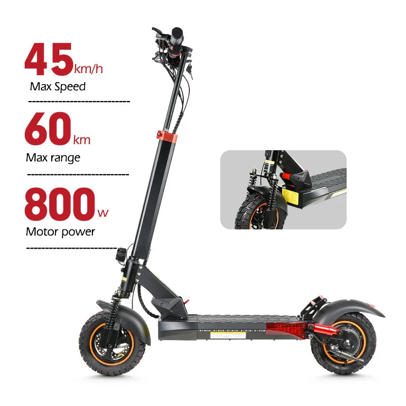 KTX-009875 800W Folding Electric Scooter - Max Speed 45km/h, Range 35-60KM, Full Suspension, Waterproof, Lightweight Aluminum Alloy