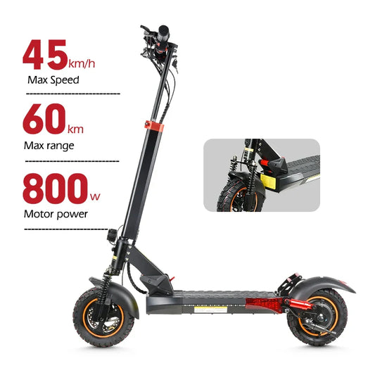 KTX-009875 800W Folding Electric Scooter - Max Speed 45km/h, Range 35-60KM, Full Suspension, Waterproof, Lightweight Aluminum Alloy