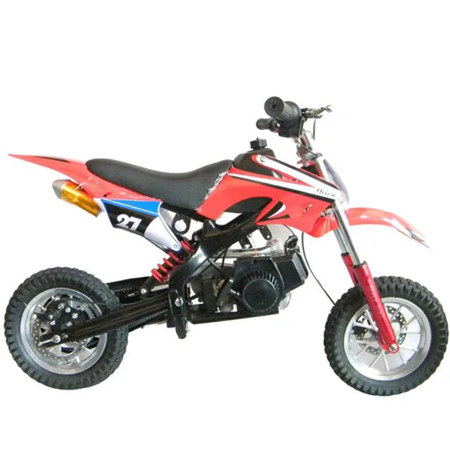 KTX-010579 Kids Mini 49cc Gas Dirt Bike with Front and Back Disc Brakes, Chain Drive, 30KM/H Max Speed