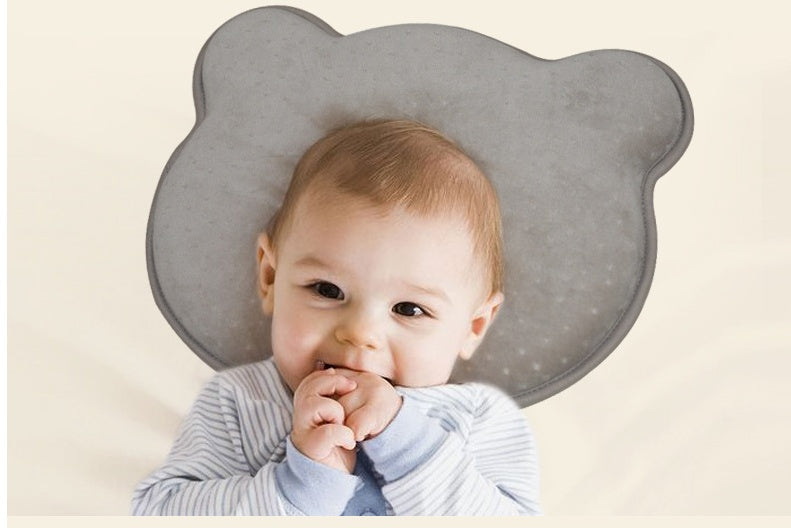 KTX-010835 Memory Foam Anti-Eccentric Baby Pillow for Shaping Head Support, Bear Design, 0-1 Years, 26x22x3cm