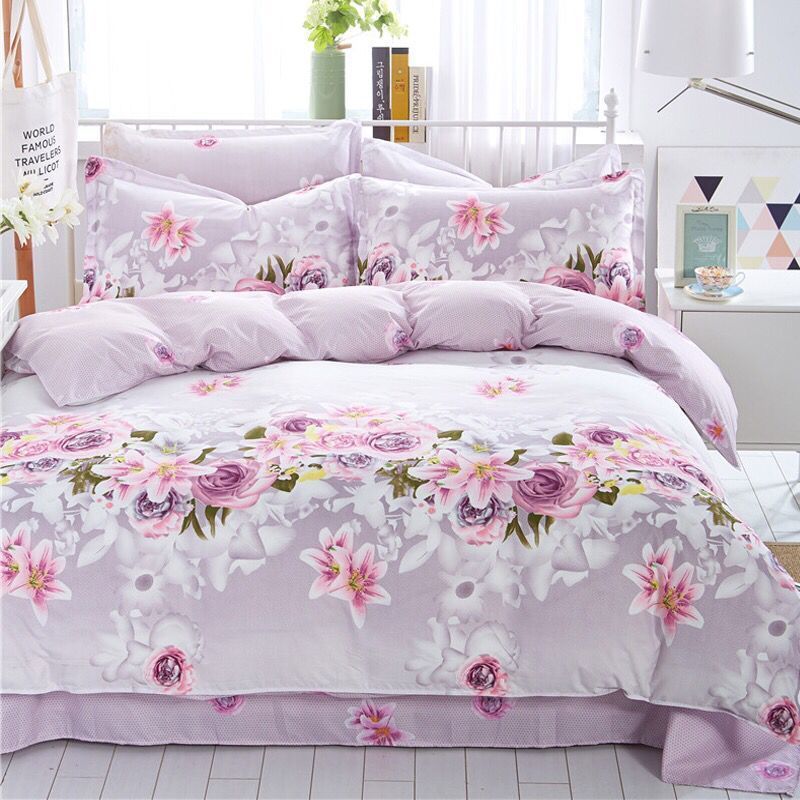 KTX-011155 Four-Piece Duvet Cover Set with Modal Fiber - Includes Quilt Cover and Pillowcases in Various Patterns