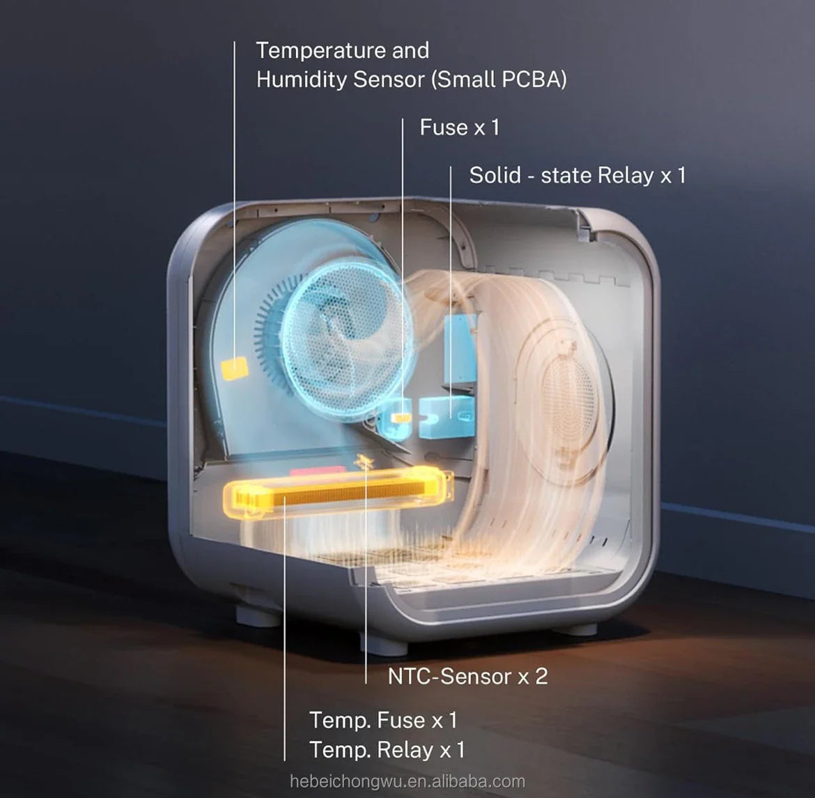 KTX-011411 Pet Hair Dryer Box for Cats and Dogs - 2000W Low Noise ABS Material, Efficient Indoor Drying