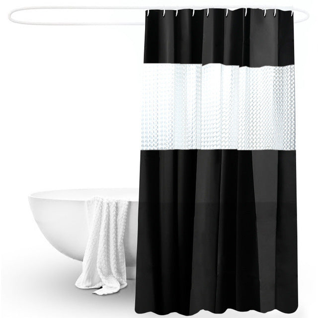 KTX-011859 Translucent Waterproof Mildew Proof Shower Curtain for Modern Bathrooms – 180cm x 200cm, Available in Multiple Colors
