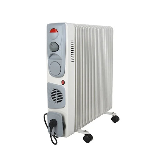 KTX-011923 Electric Oil-Filled Radiator Heater with Adjustable Thermostat - 1500W, 9/11/13/15 Fins, Portable Design