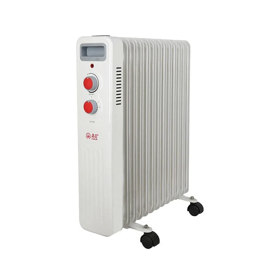 KTX-011923 Electric Oil-Filled Radiator Heater with Adjustable Thermostat - 1500W, 9/11/13/15 Fins, Portable Design