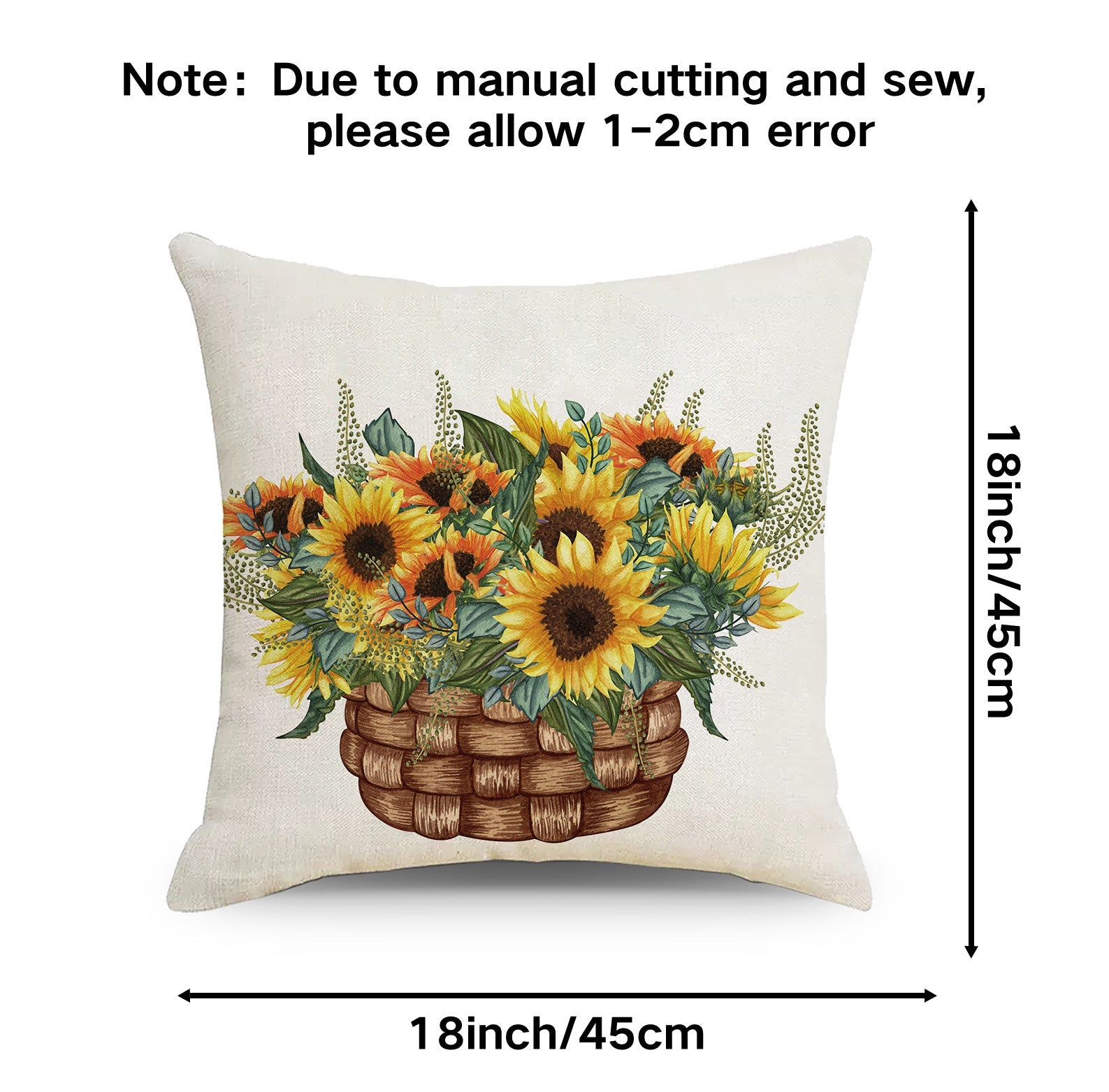 KTX-011987 Rustic Floral Linen Print Pillowcase for Elegant Home Decor