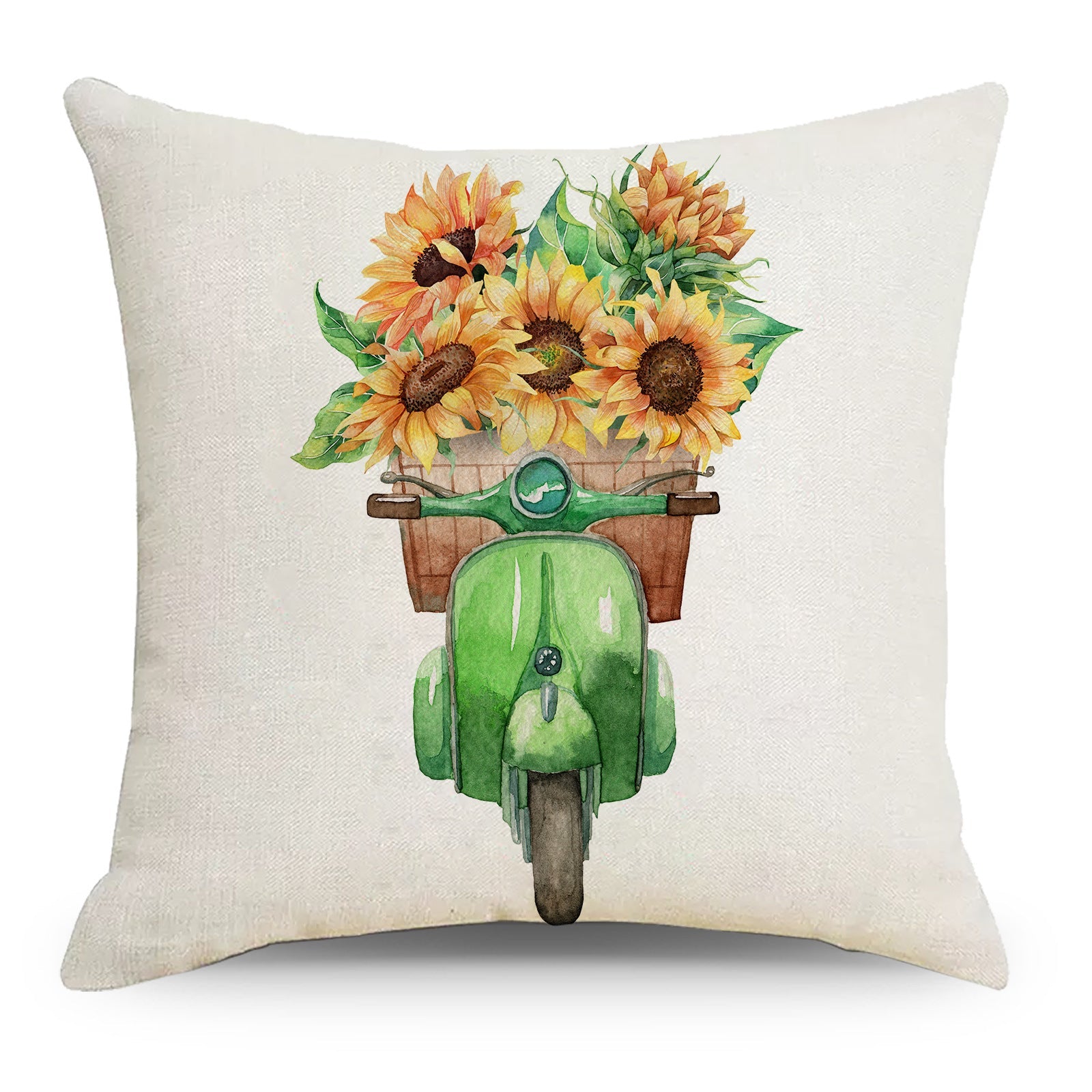 KTX-011987 Rustic Floral Linen Print Pillowcase for Elegant Home Decor