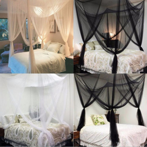 KTX-012307 Four-Sided Polyester Mosquito Net with Square Doors, 210x190x240cm, White or Black