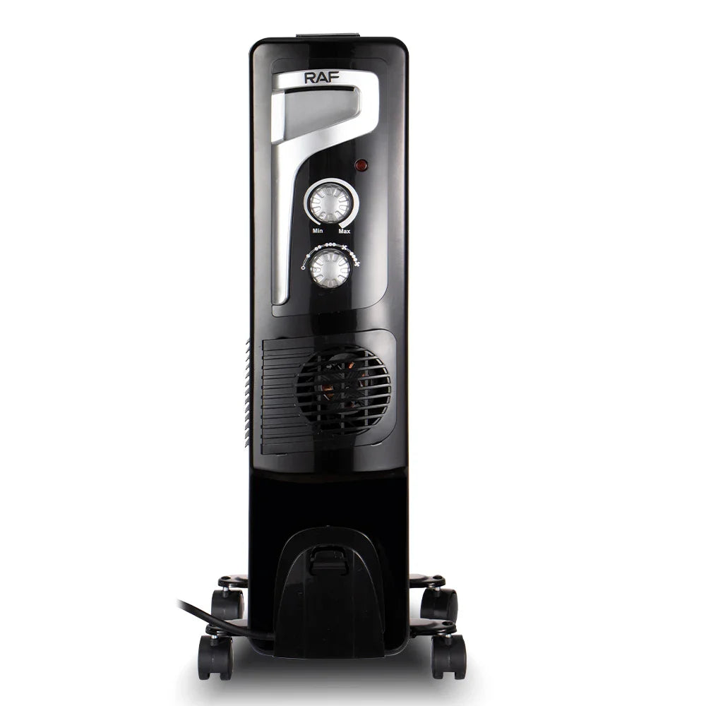 KTX-013075 2400W Oil Filled Radiator with Adjustable Thermostat and Silent Fan Heater for Efficient Home Heating