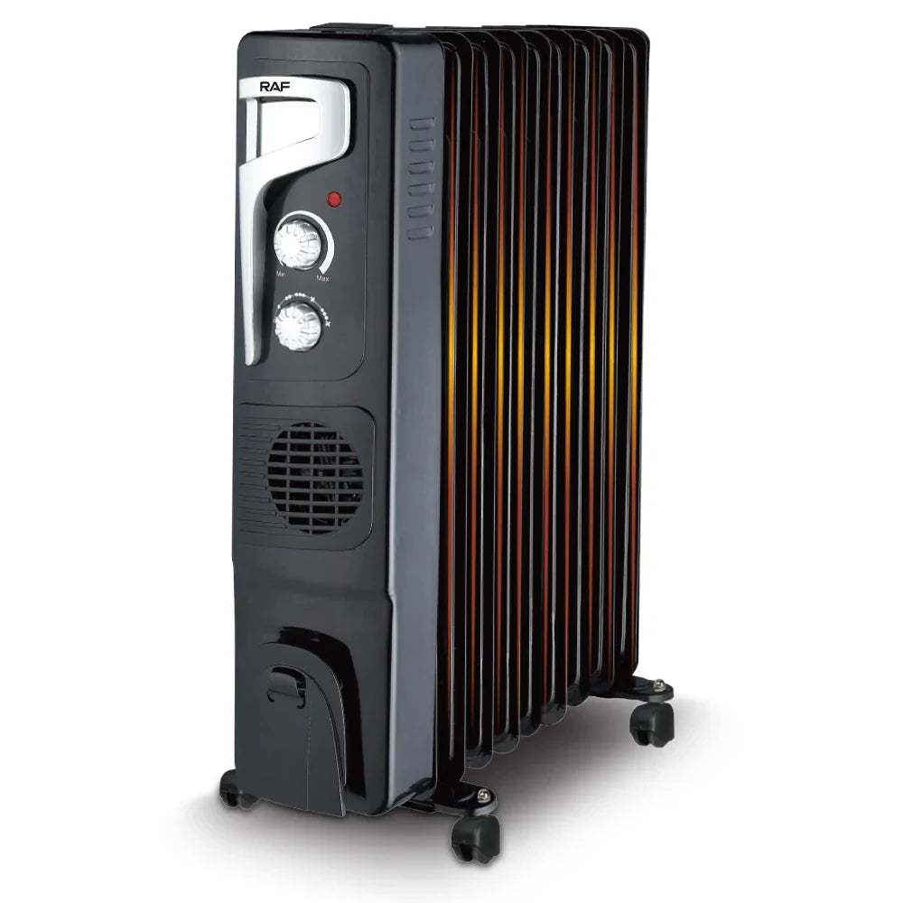 KTX-013075 2400W Oil Filled Radiator with Adjustable Thermostat and Silent Fan Heater for Efficient Home Heating