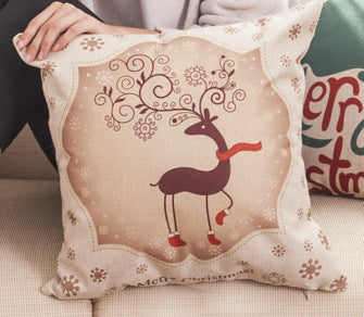 KTX-013587 Christmas-Themed Polyester Pillowcase for Cozy Holiday Decor