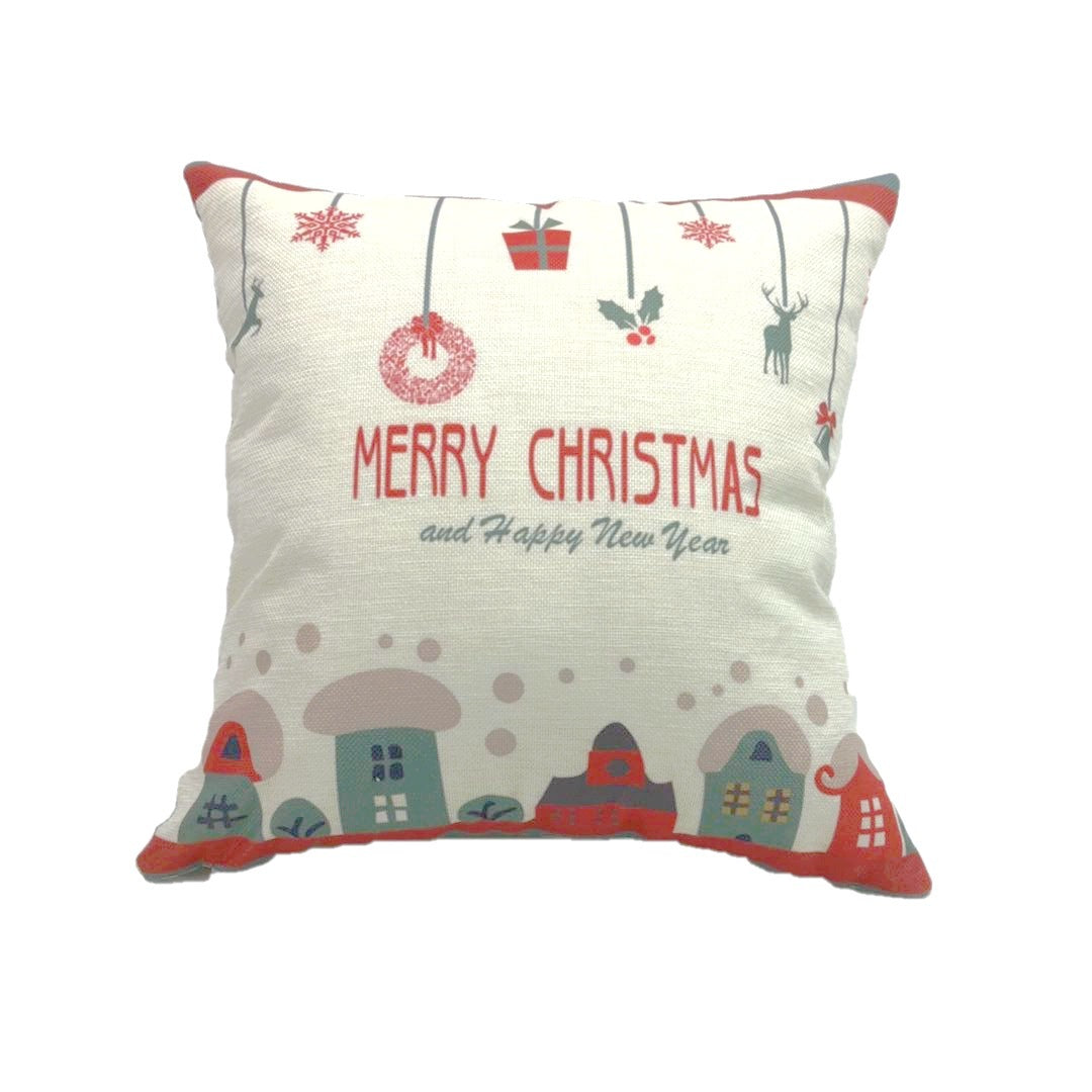 KTX-013587 Christmas-Themed Polyester Pillowcase for Cozy Holiday Decor