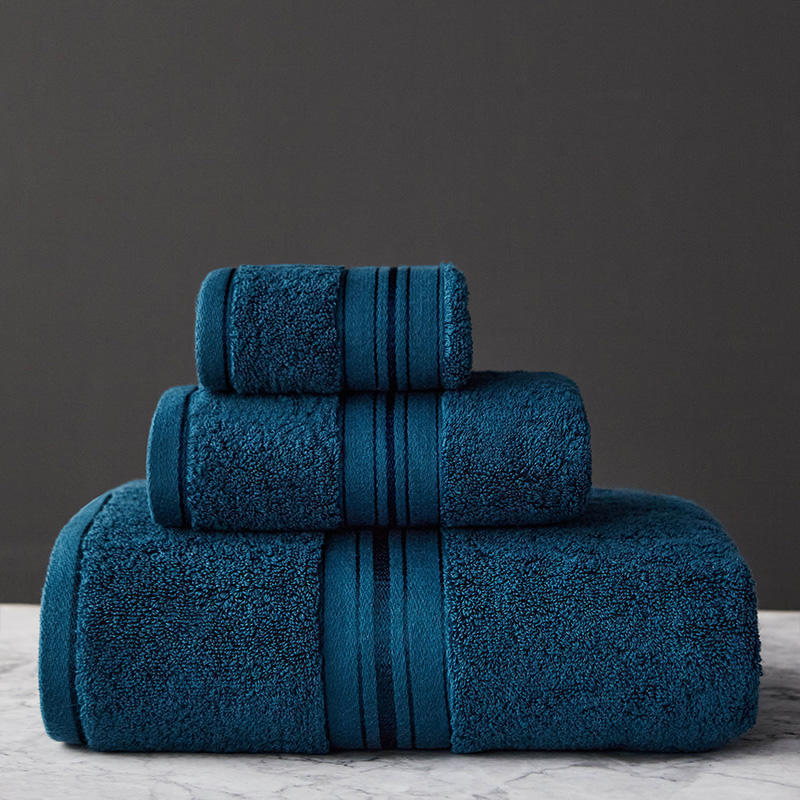 KTX-014035 Cotton Bath Towel Set - 3-Piece Collection with Beach Towel and Square Scarf in Multiple Colors