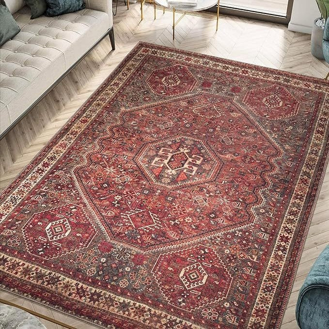 KTX-014355 Bohemian Ethnic Geometric Pattern Crystal Velvet Carpet in Various Sizes