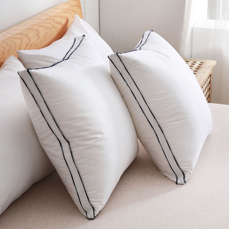 KTX-014611 Luxury Goose Down Feather Pillow Cushion - Soft Cotton Cover, Comfortable Support