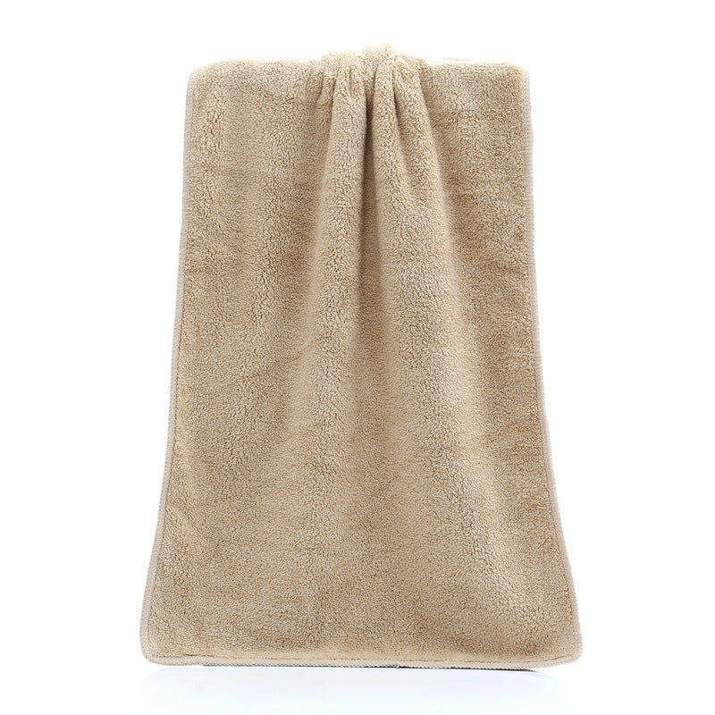 KTX-015187 High-Density Coral Fleece Microfiber Towel - 34x75cm, Polyester Fiber Composition