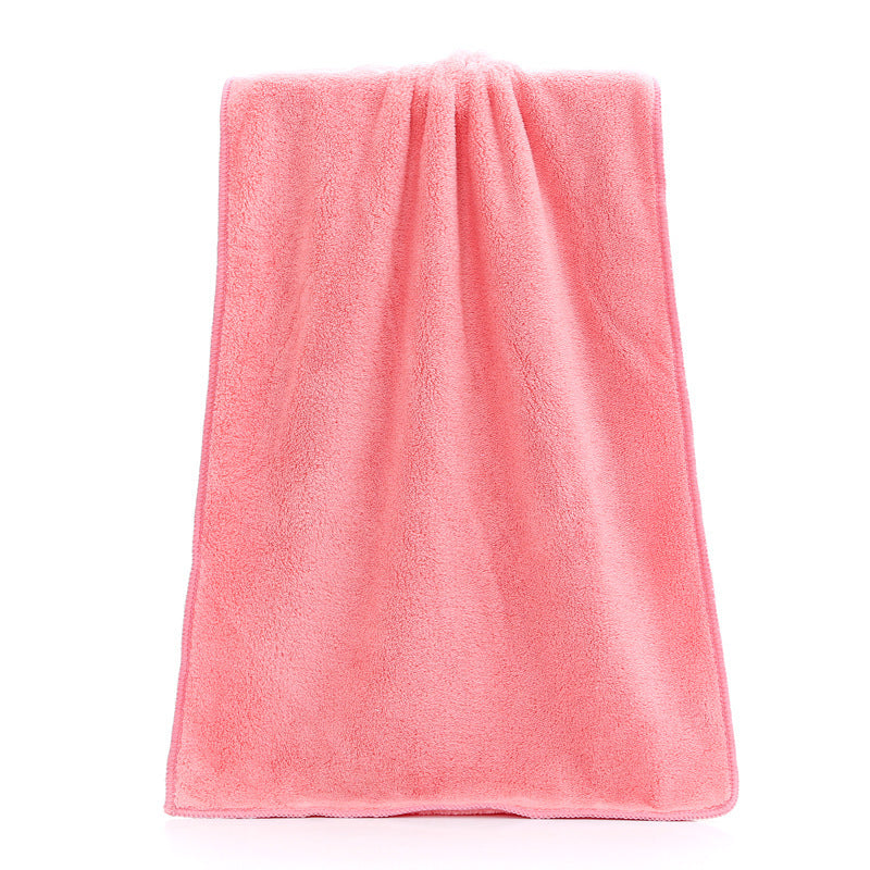 KTX-015187 High-Density Coral Fleece Microfiber Towel - 34x75cm, Polyester Fiber Composition