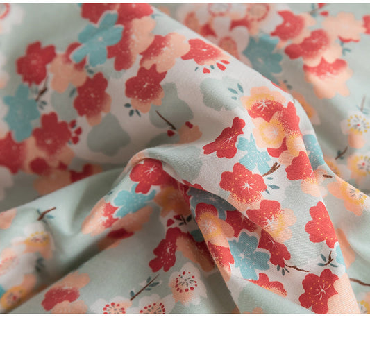 KTX-016595 Retro Floral Cotton Bed Sheet Quilt Cover Bedding Set - Available in Multiple Sizes