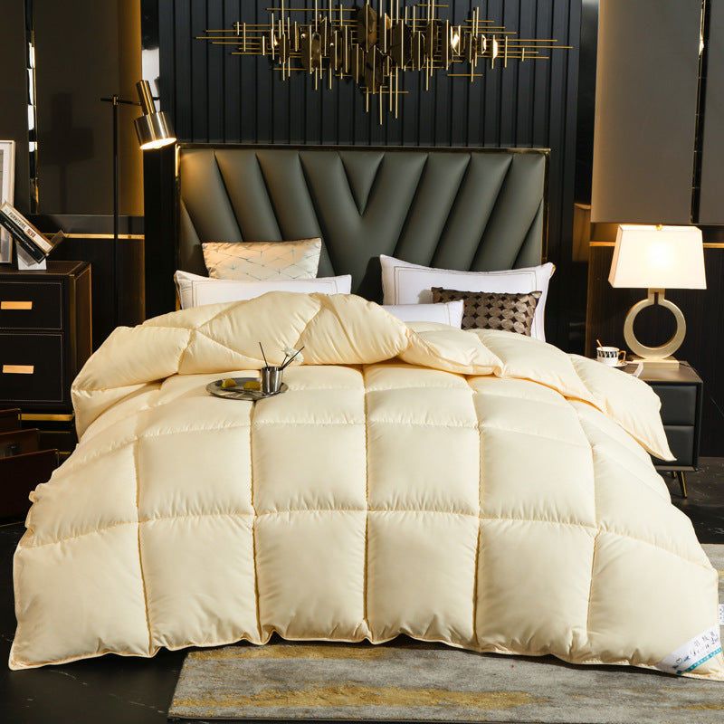 KTX-018067 Feather Silk Cotton Goose Down Quilt - Thickened Winter Bedding Options