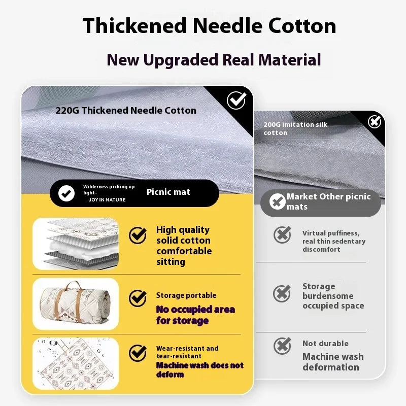 KTX-020563 Versatile Large Waterproof Green Oxford Cloth Mat for Outdoor Activities, Hiking, and Picnics