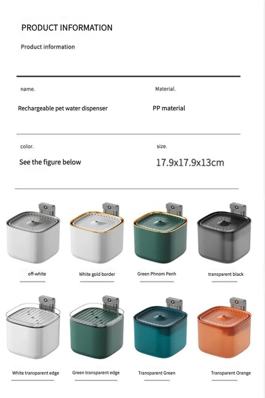 KTX-020819 Automatic USB Pet Water Fountain for Cats and Dogs