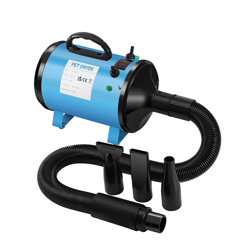 KTX-021459 High Velocity Low Noise Pet Dryer for Cats and Dogs - 3200W Metal Surface Blower