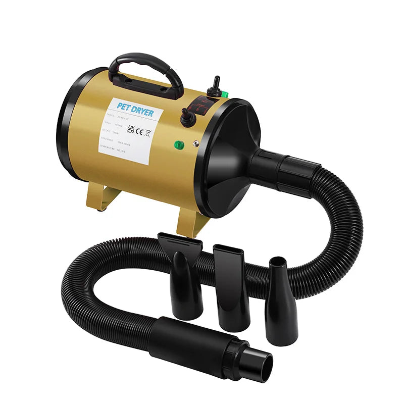 KTX-021459 High Velocity Low Noise Pet Dryer for Cats and Dogs - 3200W Metal Surface Blower