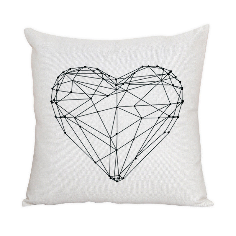 KTX-022163 Nordic Style Cute Animal Pattern Peach Skin Fabric Pillow Cover 45x45cm