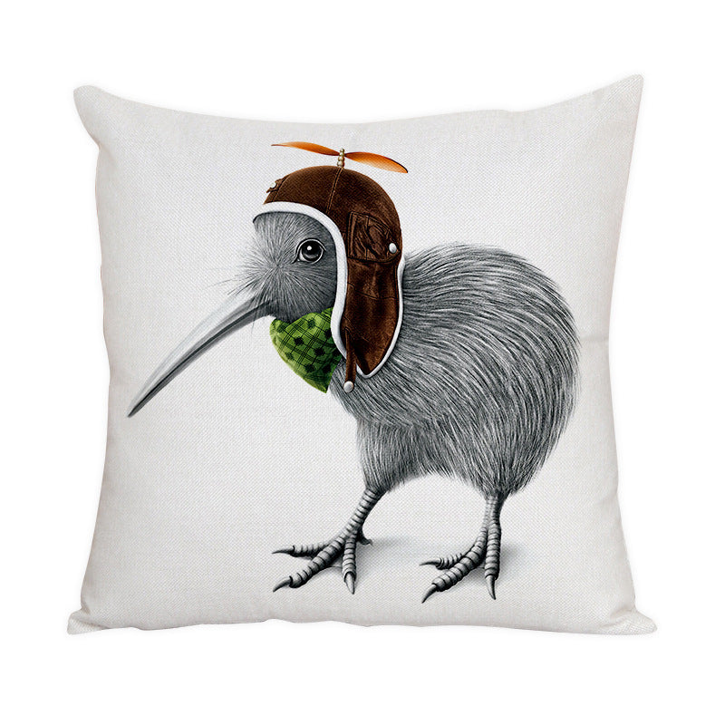 KTX-022163 Nordic Style Cute Animal Pattern Peach Skin Fabric Pillow Cover 45x45cm