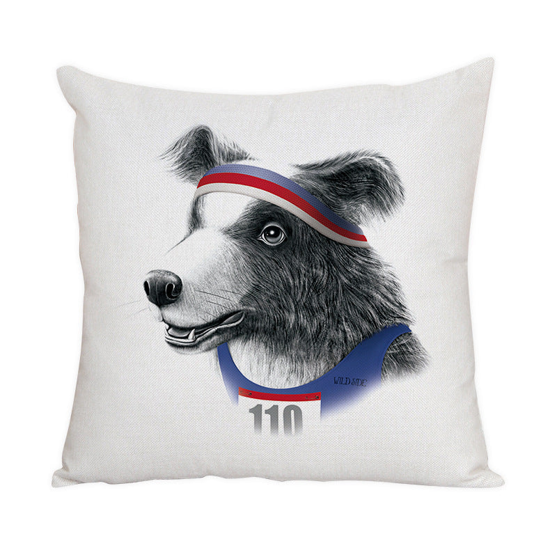 KTX-022163 Nordic Style Cute Animal Pattern Peach Skin Fabric Pillow Cover 45x45cm