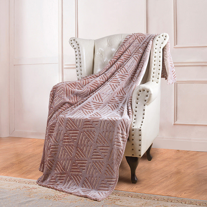 KTX-022355 Double-Sided Fluorescent Flannel Blanket - Soft Polyester, 152x127CM, Multiple Color Designs Available