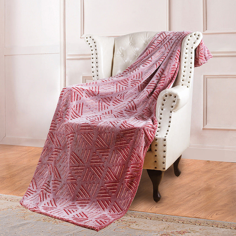 KTX-022355 Double-Sided Fluorescent Flannel Blanket - Soft Polyester, 152x127CM, Multiple Color Designs Available