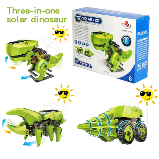 KTX-022611 DIY Solar-Powered Dinosaur Model Kit for Kids Ages 8-13, Educational STEM Toy