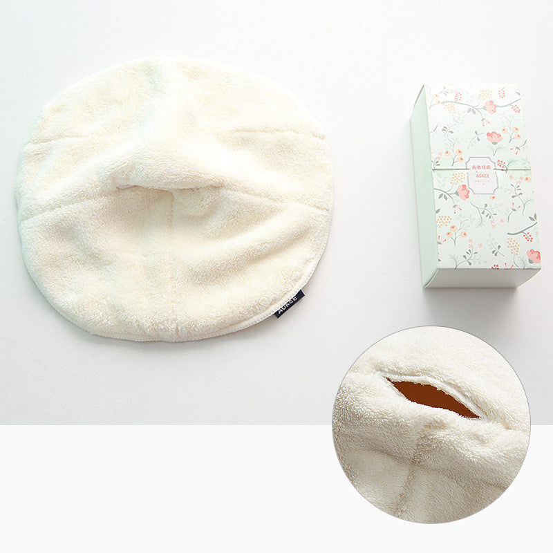 KTX-022931 Hydrating Facial Cold Compress Towel - Soft Coral Fleece, Off-White, 24x24 cm