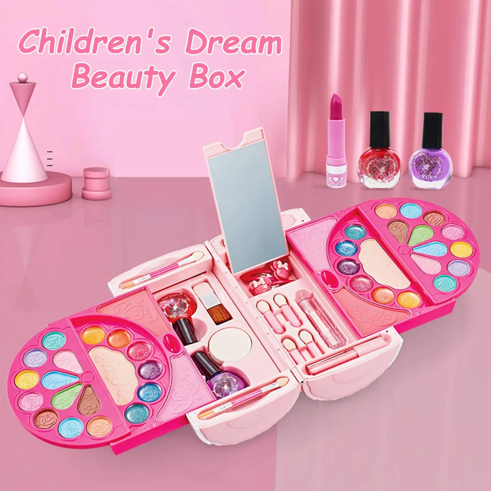 KTX-023187 Kids Pretend Makeup Toy Set - Water-soluble Cosmetics for Creative Play, Ages 2-13