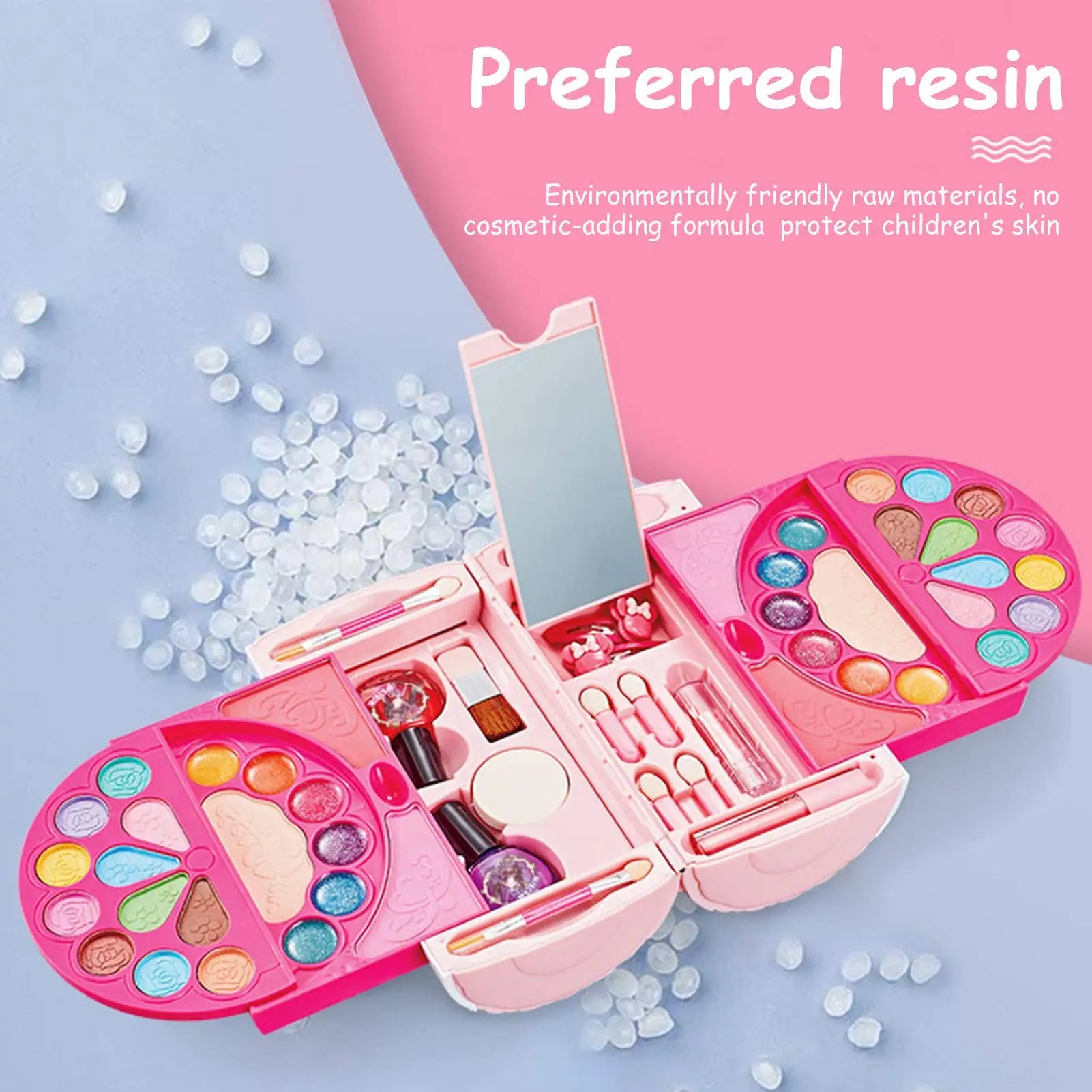 KTX-023187 Kids Pretend Makeup Toy Set - Water-soluble Cosmetics for Creative Play, Ages 2-13