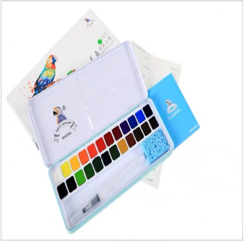 KTX-023443 Meiliang Solid Watercolor Paint Set - Available in 24 or 36 Vibrant Colors, Environmentally Friendly and Non-Toxic