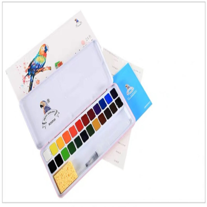 KTX-023443 Meiliang Solid Watercolor Paint Set - Available in 24 or 36 Vibrant Colors, Environmentally Friendly and Non-Toxic