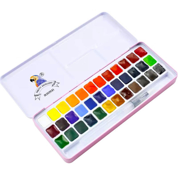 KTX-023443 Meiliang Solid Watercolor Paint Set - Available in 24 or 36 Vibrant Colors, Environmentally Friendly and Non-Toxic