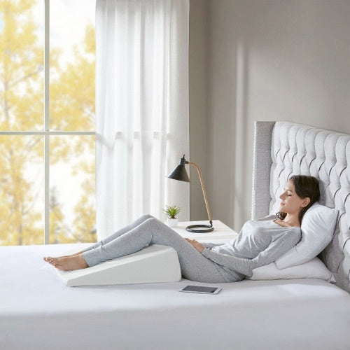 KTX-023507 Wedge Pillow for Elevated Support with 100% Polyester Cover and Memory Foam Comfort