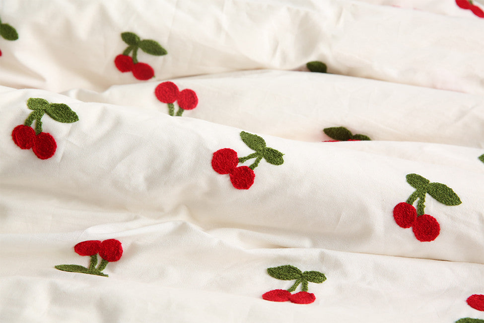 KTX-024211 Blue Flower Embroidered Pure Cotton Fabric for Clothing and Home Décor - 150cm x 0.5M