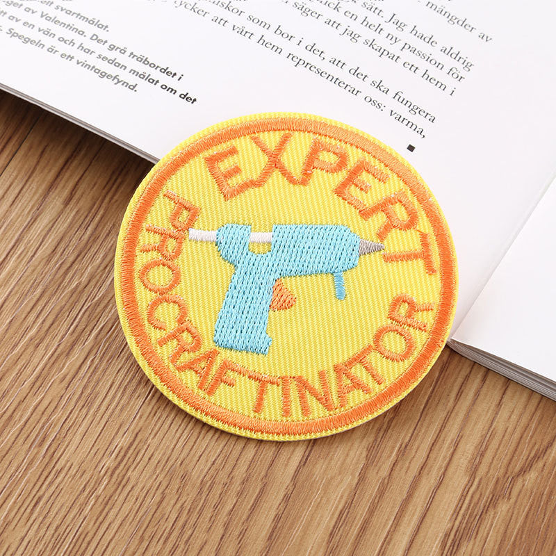 KTX-024659 Round Embroidery Patch Badge for Clothing, Shoes, Hats, and Accessories - 6.5cm Polyester Stickers