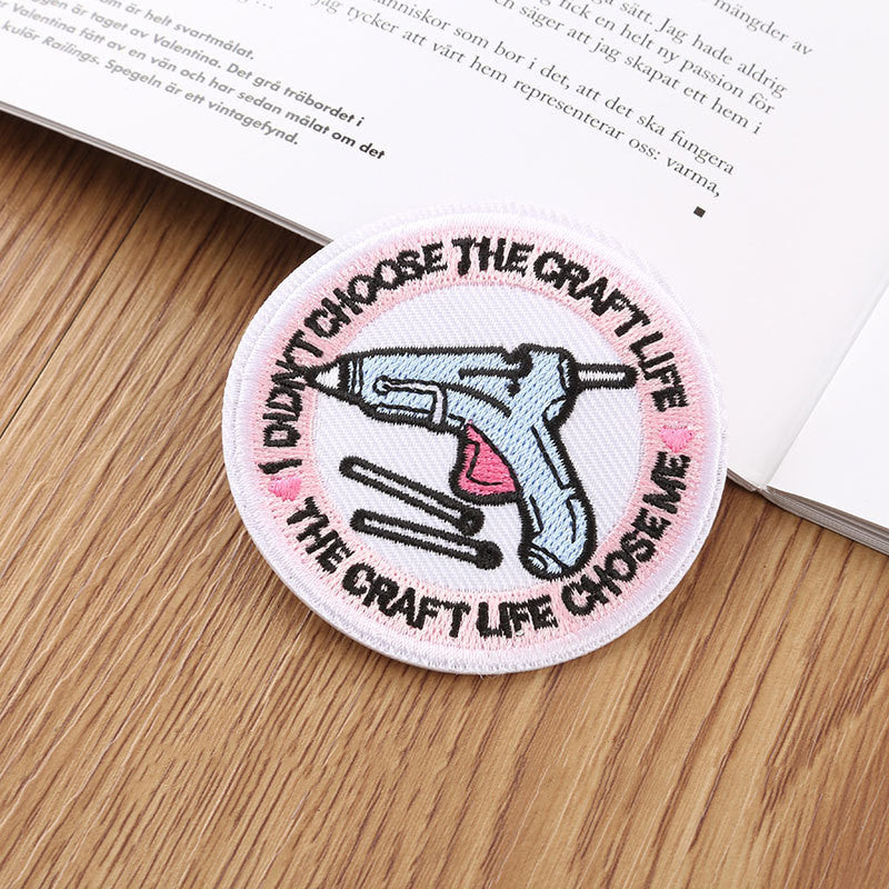KTX-024659 Round Embroidery Patch Badge for Clothing, Shoes, Hats, and Accessories - 6.5cm Polyester Stickers