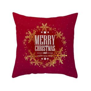 KTX-025491 Cartoon Christmas Pillowcase in Red - Soft Peach Skin Material, 45x45cm