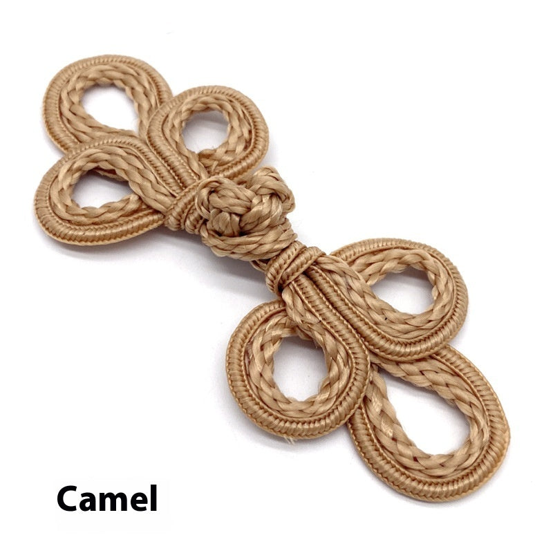 KTX-025491 Hand-Woven Retro Big Three-Leaf Eyed Button Accessories for Coats and Sweaters