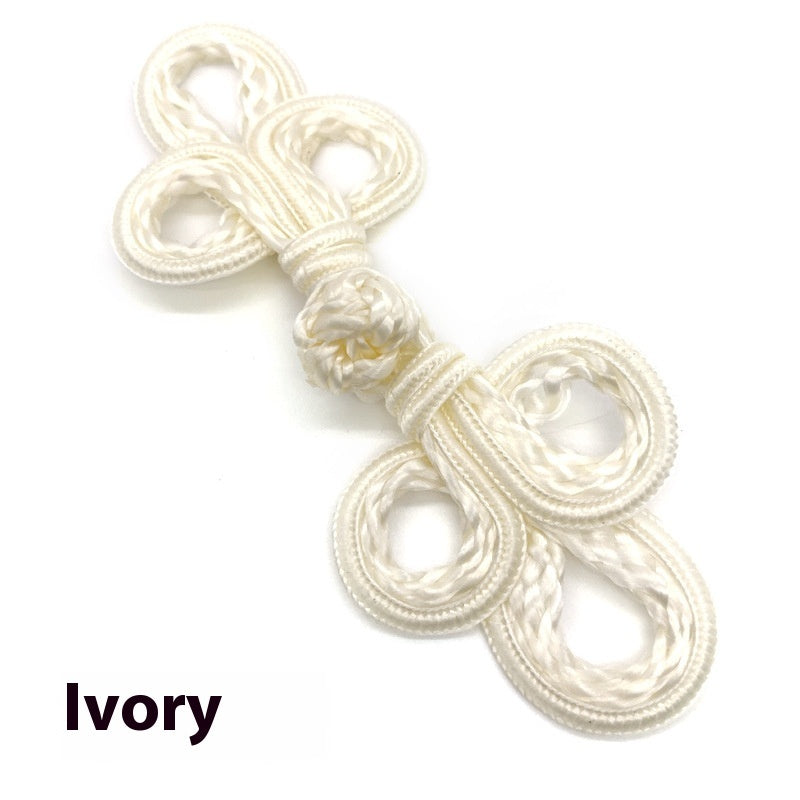 KTX-025491 Hand-Woven Retro Big Three-Leaf Eyed Button Accessories for Coats and Sweaters