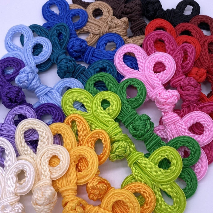 KTX-025491 Hand-Woven Retro Big Three-Leaf Eyed Button Accessories for Coats and Sweaters